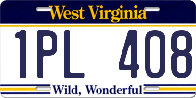 WV license plate 1PL408