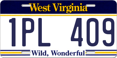 WV license plate 1PL409
