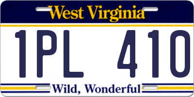 WV license plate 1PL410
