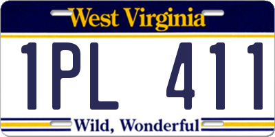WV license plate 1PL411
