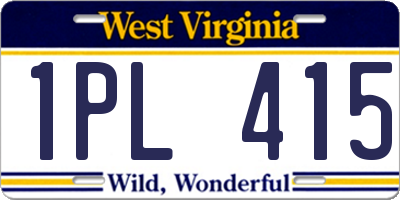 WV license plate 1PL415