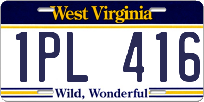 WV license plate 1PL416
