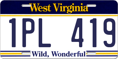 WV license plate 1PL419