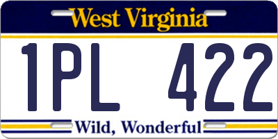 WV license plate 1PL422