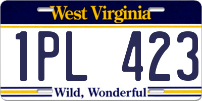 WV license plate 1PL423