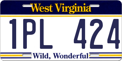 WV license plate 1PL424