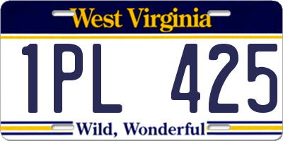 WV license plate 1PL425