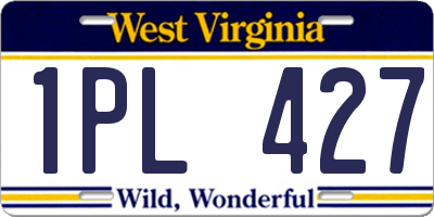 WV license plate 1PL427