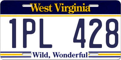 WV license plate 1PL428