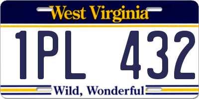 WV license plate 1PL432