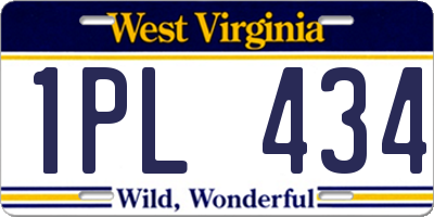 WV license plate 1PL434