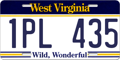 WV license plate 1PL435