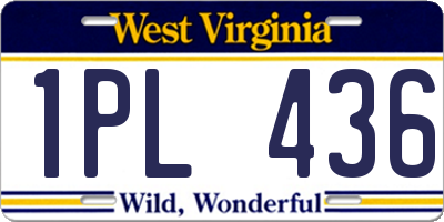 WV license plate 1PL436
