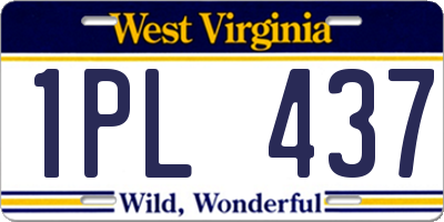 WV license plate 1PL437