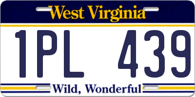 WV license plate 1PL439