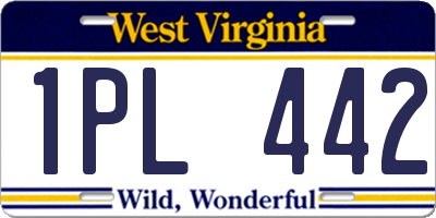 WV license plate 1PL442