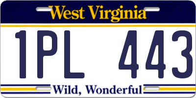 WV license plate 1PL443