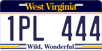 WV license plate 1PL444