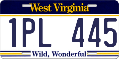 WV license plate 1PL445
