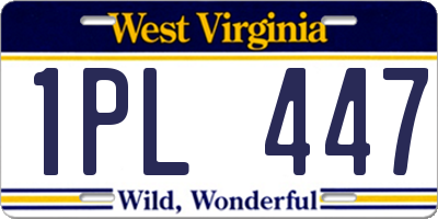 WV license plate 1PL447