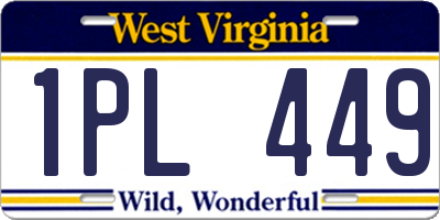 WV license plate 1PL449