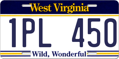WV license plate 1PL450