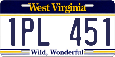 WV license plate 1PL451