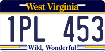 WV license plate 1PL453