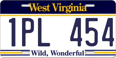 WV license plate 1PL454