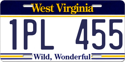 WV license plate 1PL455