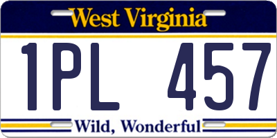 WV license plate 1PL457