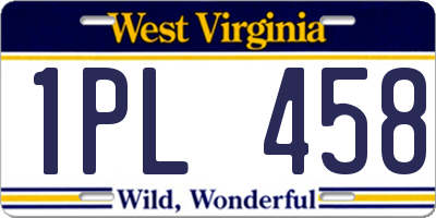WV license plate 1PL458
