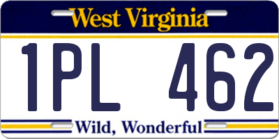 WV license plate 1PL462