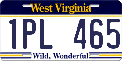 WV license plate 1PL465