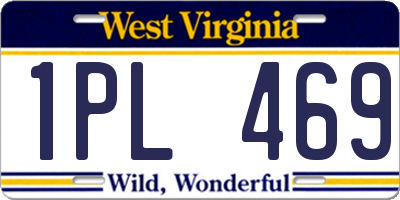 WV license plate 1PL469