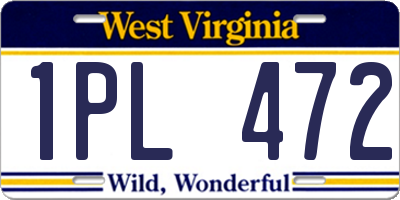 WV license plate 1PL472