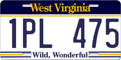 WV license plate 1PL475