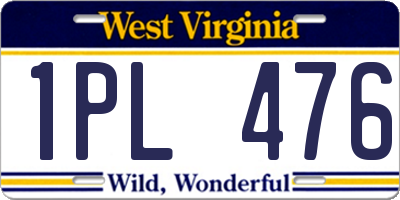WV license plate 1PL476