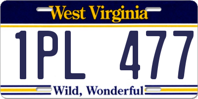 WV license plate 1PL477