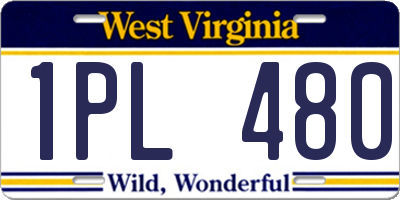 WV license plate 1PL480