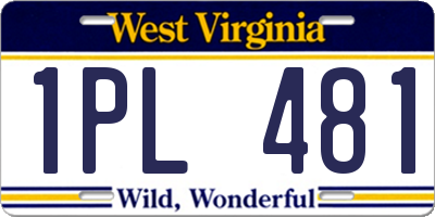 WV license plate 1PL481