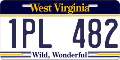 WV license plate 1PL482