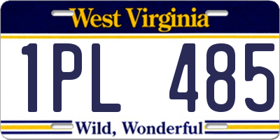 WV license plate 1PL485