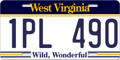 WV license plate 1PL490