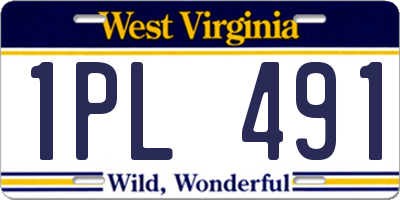WV license plate 1PL491