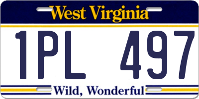 WV license plate 1PL497