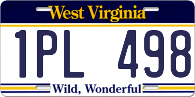 WV license plate 1PL498