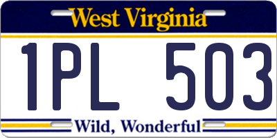 WV license plate 1PL503