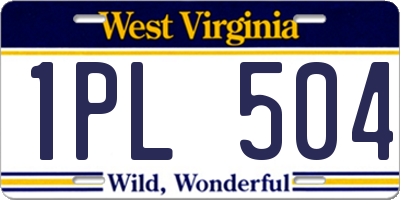 WV license plate 1PL504