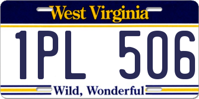 WV license plate 1PL506